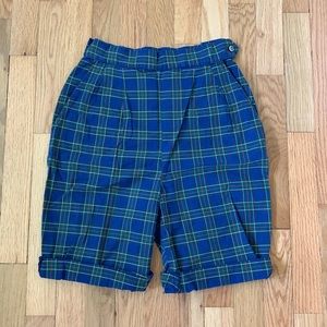 Vintage High Waisted Bermuda Plaid Shorts
